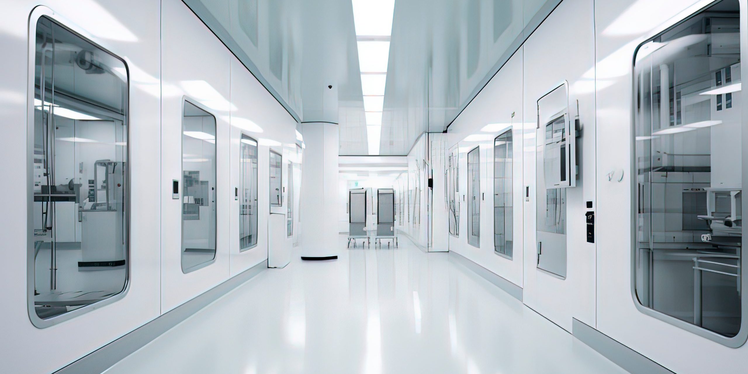 Internal and equipment of modern pharmaceutical factory R&D center. AI technology generated image